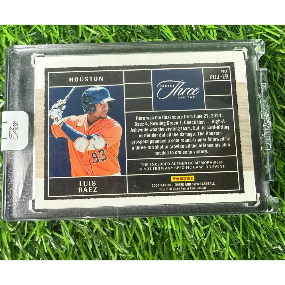 2024 Panini Three and Two Luis Baez 2 Auto /99 Dual Jersey /32 Astros 3 Card Lot